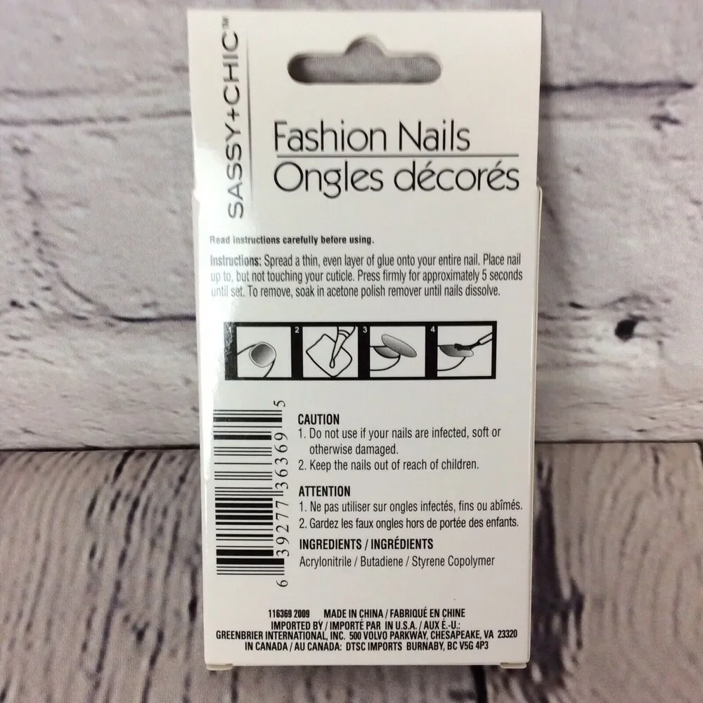 Sassy+Chic Glue-on Nails 2Sets 24pcs Glue NOT Included Watermelon & Animal Print